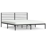 The Living Store Kovinski posteljni okvir z vzglavjem črn 180x200 cm - Posteljni Okvir, (21524048) | Shoptok.si
