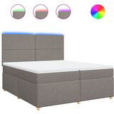 vidaXL Box spring postelja z vzmetnico taupe 200x200 cm blago, (21310594) | Shoptok.si