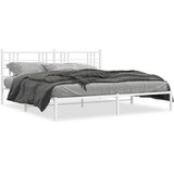  Metalni okvir za krevet s uzglavljem bijeli 193x203 cm | shoptok.hr