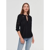 House - Bluza s čipkanim umetkom - Crna Cijene