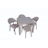  Bastenski set bambu 4 stolice i sto sa staklom 90x90 capuccino Cene