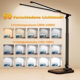 CHARYJOD LED namizna svetilka z dvema glavama in USB | Shoptok.si