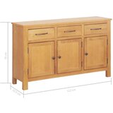 vidaXL Strani šal Rjava 112 x 33.5 x 70 cm Trda hrastovina | Shoptok.si