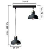  Luster na sajli HEBE 2xE27/60W/230V crni | Eponuda.com