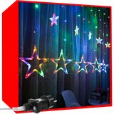 Malatec Novoletne lučke zavesa 138 LED RGB večbarvne 2,5m zvezde 8 funkcij, (20401111) | Shoptok.si
