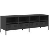 Maison Chic TV omarica - TV enota - Televizijska omarica črna 135x39x43,5 cm hladno valjano jeklo, (21700633) Cene