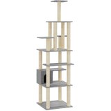 vidaXL Penjalica za mačke sa stupovima za grebanje svjetlosiva 183 cm | shoptok.hr