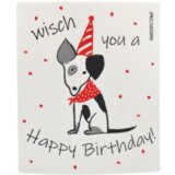 OWOSCHFETZN Spužvasta krpa "Lucky Dog - Happy Birthday!" - Crvena | shoptok.hr
