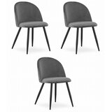  Set od 3 BELLO stolice - tamno sivi baršun / crne noge | shoptok.hr