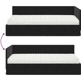 vidaXL Kotna postelja z vzmetnico z vzglavjem Črna 90 x 190 cm Žamet | Shoptok.si