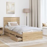  Krevetna konstrukcija s ladicama Sonoma hrast 100 x 200 cm | shoptok.hr