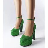 Gemre Green glitter block heels Bellamy | Shoptok.si