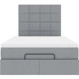 vidaXL Otomanski posteljni okvir z vzmetnico siv 120x200 cm blago | Shoptok.si