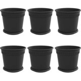  Saksije za biljke 6 pcs Crna Ø 19 x 16 cm Plastika | shoptok.hr