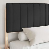 vidaXL Posteljni okvir z oblazinjenim vzglavjem Črna 150 x 200 cm | Shoptok.si