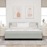 vidaXL Box Spring Krevet s Madracem i LED Osvjetljenjem Sivo 180x200 cm Baršun | shoptok.hr