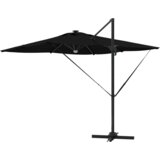 vidaXL Cantilever Roma nadstrešek z LED črn 286x285x270 cm aluminij | Shoptok.si