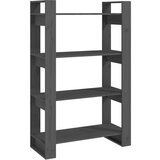 Maison Chic Knjižna omara - Knjižni regal siva 80x35x125 cm trdna borovina, (21723491) Cene