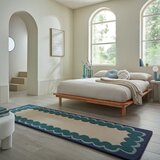 Flair Rugs Ročno tkan volnen tekač v naravni barvi/zelenomoder 80x230 cm Wiggle Wool – | Shoptok.si