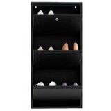 Hanah home Ormar za cipele Locking 3 Piece Metal Black | ePonuda.com