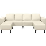  Tkaninska sofa s jastukom Krema 208 cm Baršunasta tkanina | shoptok.hr