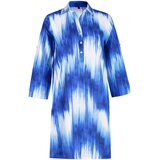 Trendyol Blue Abstract Patterned Belted Midi Woven 100% Cotton Beach Dress with Ribbon Accessories Cene