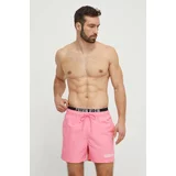 Calvin Klein Kopalne kratke hlače roza barva