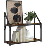  Polica s 2 razine dimljenog hrasta 60x21x51 cm drvena | shoptok.hr
