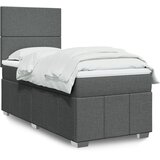  Krevet s oprugama i madracem tamnosivi 90 x 190 cm od tkanine | shoptok.hr
