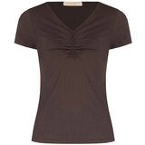Rinascimento Majice s kratkimi rokavi CFC0128563003 Kostanjeva | Shoptok.si