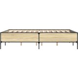 vidaXL Posteljni okvir sonoma hrast 160x200 cm inž. les in kovina, (21111826) | Shoptok.si