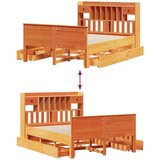  Krevet s regalom za knjige bez madraca 160x200 cm od borovine | shoptok.hr