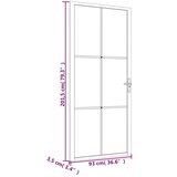  Notranja vrata 76x201,5 cm črno mat steklo in aluminij, (20766378) | Shoptok.si