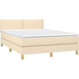  Krevet box spring s madracem LED krem 140x200 cm od tkanine | shoptok.hr