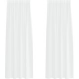 vidaXL Zavese z zavesami 2 pcs Bela 140 x 260 cm Poliester | Shoptok.si