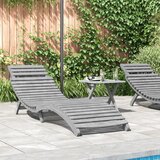 vidaXL Ležaljka za sunčanje siva 184x55x64 cm puno drvo bagrem | shoptok.hr