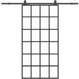  Klizna vrata s priborom crna 102 x 205 cm od ESG stakla | shoptok.hr