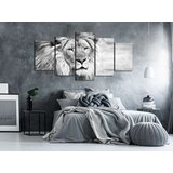  Slika - The King of Beasts (5 Parts) Wide Black and White 100x50 | shoptok.hr