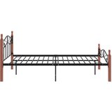 Kovina okvir za krevet crni od metala i masivne hrastovine 120x200 cm | shoptok.hr