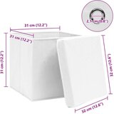 vidaXL Kutije za pohranu s poklopcima 10 kom bijele 32x32x32 cm tkanina | shoptok.hr