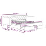  Dnevni krevet na razvlačenje svjetlosivi 90 x 190 cm od tkanine | shoptok.hr