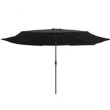 vidaXL Zunanji senčnik s kovinskim drogom 400 cm črn | Shoptok.si