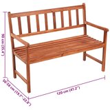  Vrtna klupa s jastukom 120 cm od masivnog bagremovog drva Zelena 120 x 50 x 4 cm | shoptok.hr