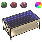 Maison Chic Klubska mizica - kavna mizica - Nizka mizica z neskončnimi LED sonoma hrast 90x50x38 cm, (21751922) Cene