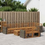  Set vanjskih sofa 9 kom. Prirodna Poliester | shoptok.hr