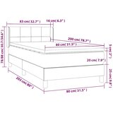  Okvir kreveta s oprugama i madrac tamnosivi 80x200cm od tkanine | shoptok.hr