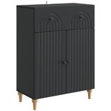 vidaXL Strani šal s predalom Črna 66 x 34,5 x 90 cm Inženirski les, (5000217515) | Shoptok.si