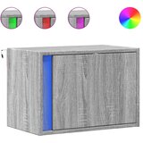 vidaXL Nočna stenska omarica z LED lučkami 2 kosa siva sonoma | Shoptok.si