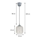 Brilagi LED luster na kablu RETRO GLASS 1xE27/60W/230V Ø 14 cm srebrna/bela | Eponuda.com