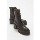 LuviShoes Tatia Brown Skin Genuine Leather Women's Boots Cene